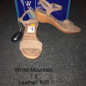 White Mountain leather wedges